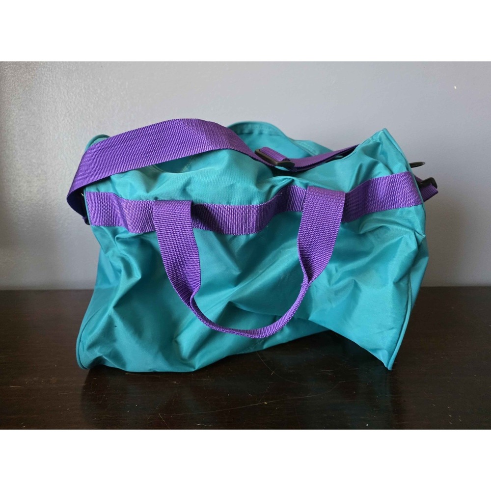 Vintage Dunlop Sports Gym Duffle Bag Teal & Purple